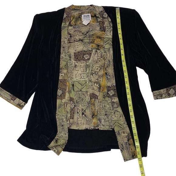 R&m Richards Cardigan Mock Blouse Shirt Set 18WP - Picture 3 of 11